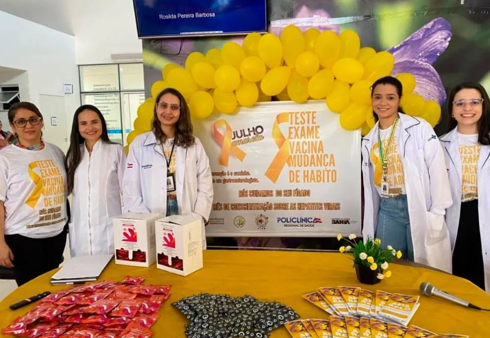 Policlínica Regional de Brumado realiza campanha Julho Amarelo para conscientização sobre Hepatites Virais