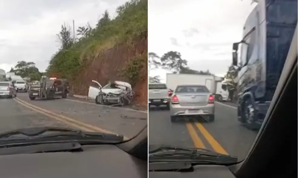 Homem de 35 anos morre em acidente entre carro e caminhão na BR-101