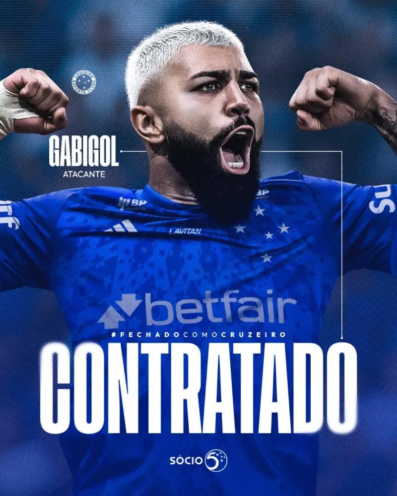 Cruzeiro anuncia a contratação do atacante Gabigol