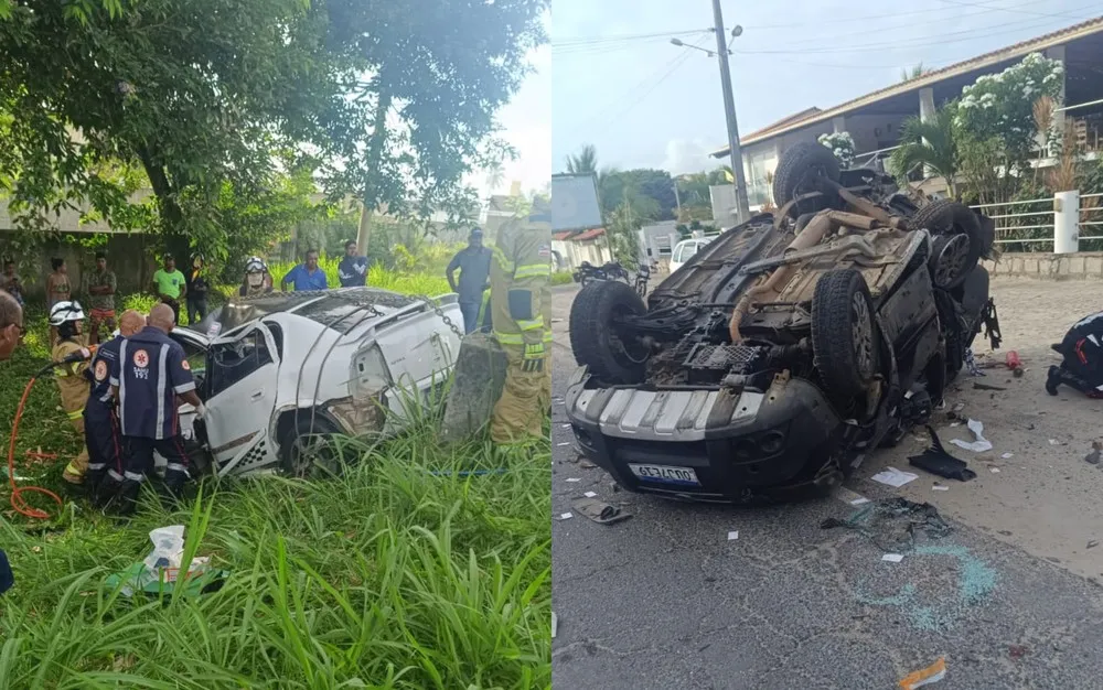 Bebê morre e seis pessoas ficam feridas em grave acidente na BA-001, entre Ilhéus e Una