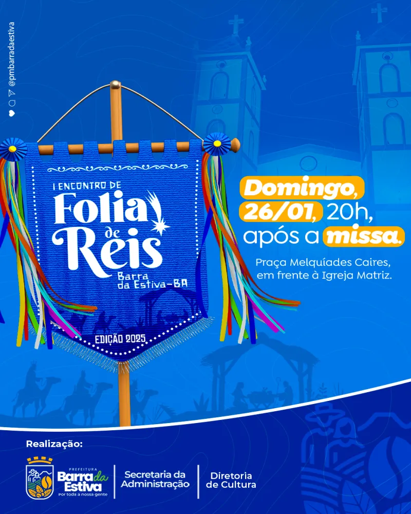 Barra da Estiva realiza 1º Encontro de Folia de Reis neste domingo (26)