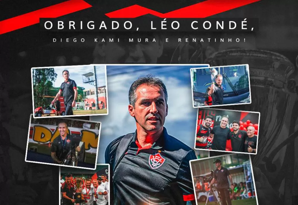 Vitória anuncia desligamento do técnico Léo Condé