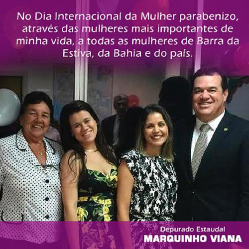 Mensagem do Deputado Marquinho Viana no Dia Internacional da Mulher